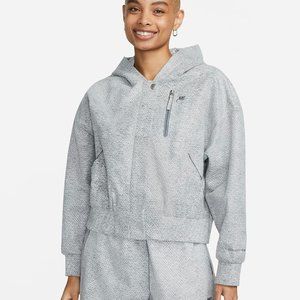 Nike Forward hooded Bomber Jacket Women's Oversized sz XL gray grey DQ6667-077